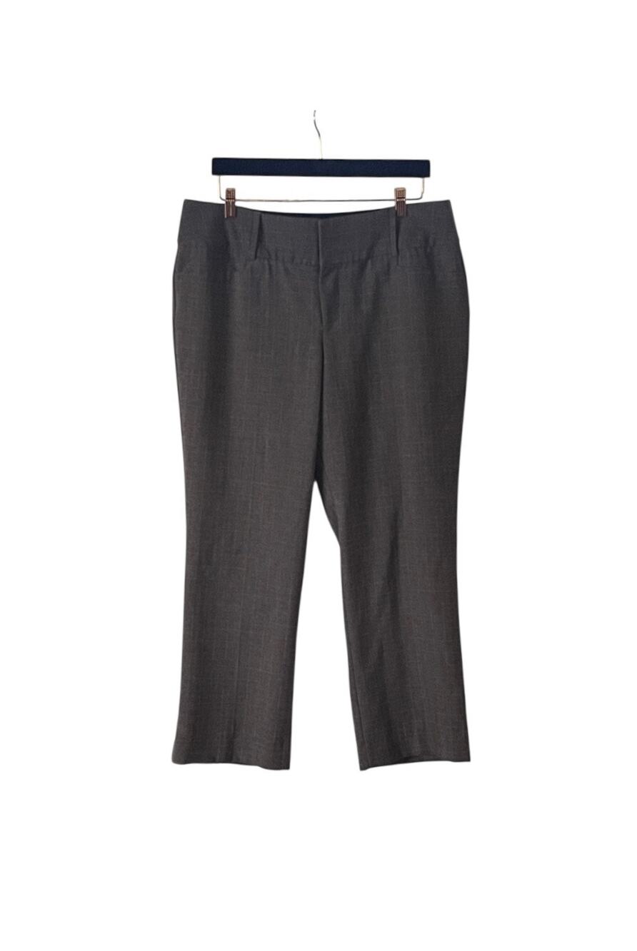 Nine West Dress Pants Bootcut Extra Wide Band Gray Hook Closure Size 12